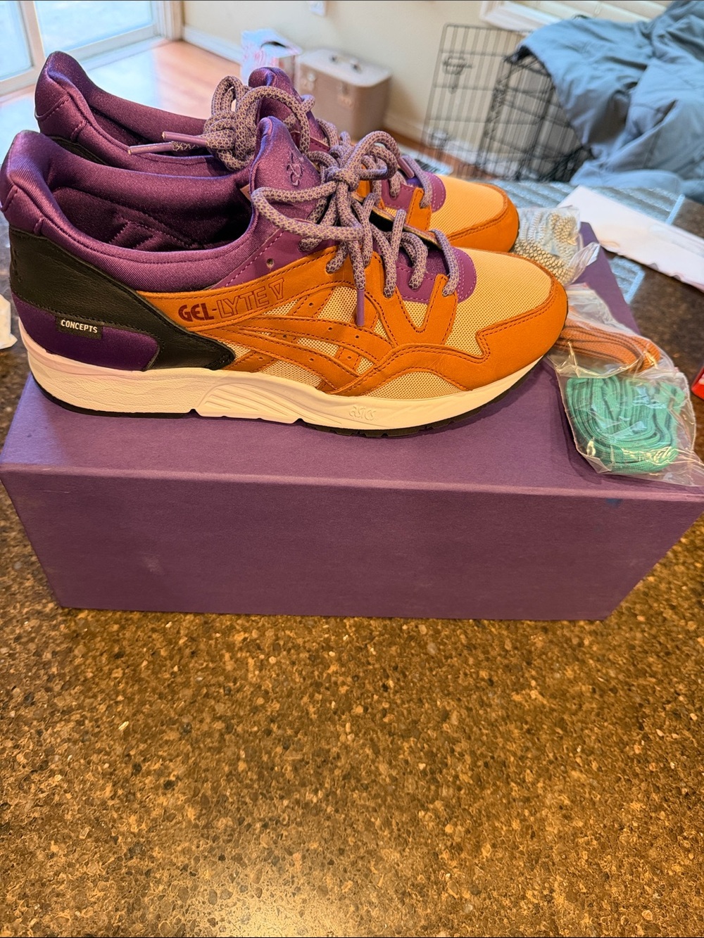 ASICS men brown & Purple GEL-Lyte V Sneakers